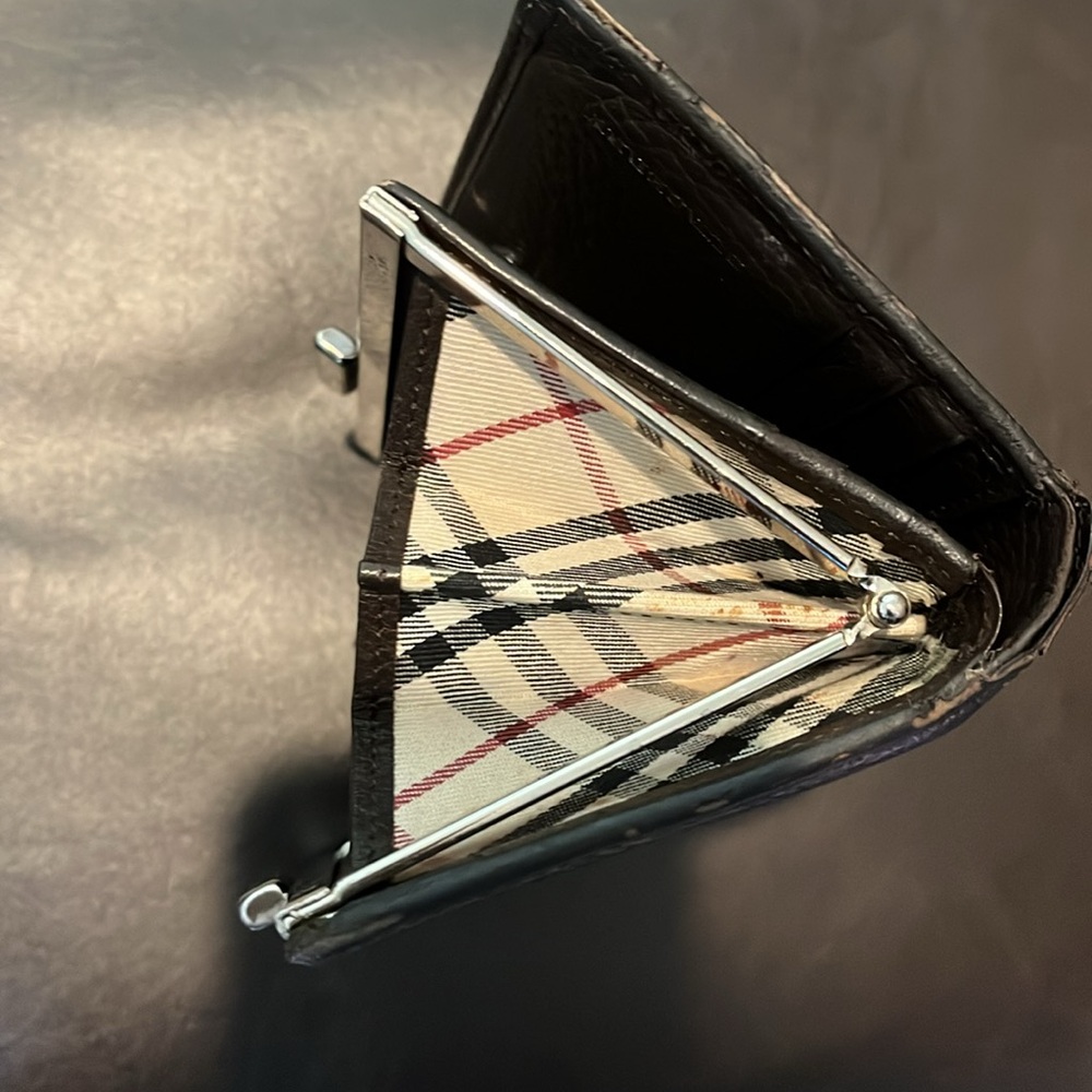 Burberry Brown Textured Leather Wallet